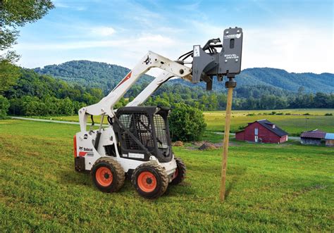 montana skid steer post driver|vibrating post driver for skid steer.